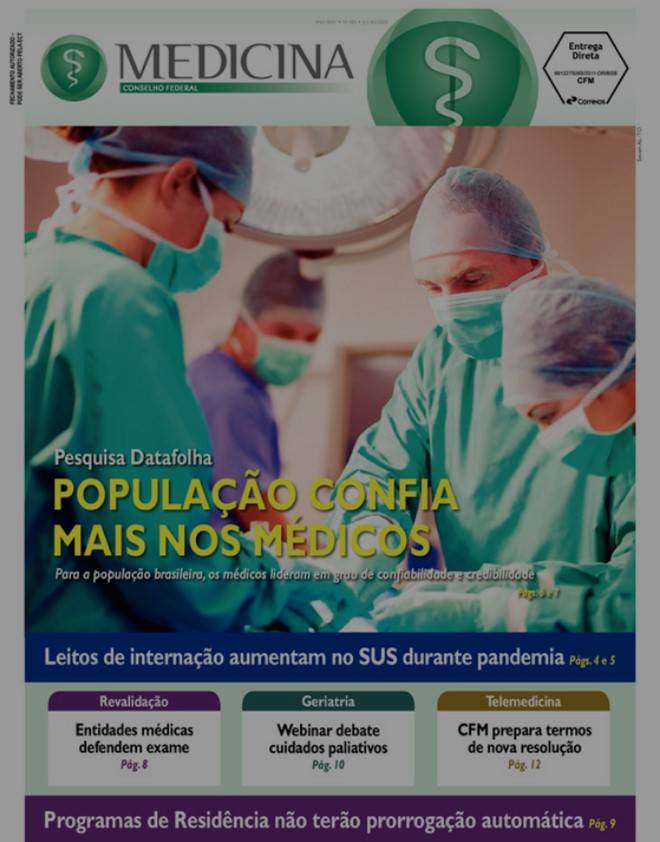 Grau de confianÃ§a no mÃ©dico Ã© destaque da nova ediÃ§Ã£o do jornal Medicina 