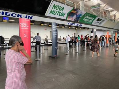 Passageiros voltam a usar mÃ¡scara em aeroporto de MT