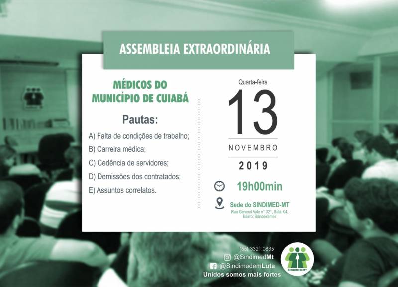 Assembleia extraordinÃ¡ria Sindmed MT
