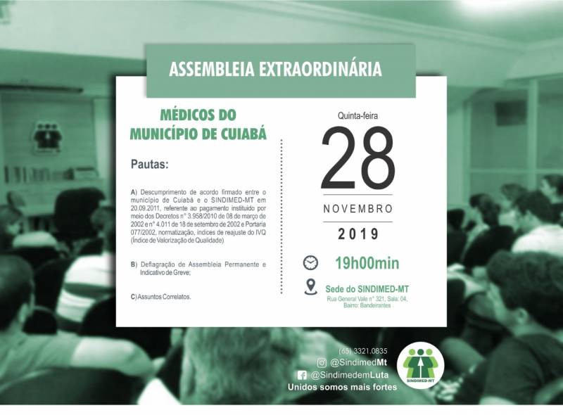 Assembleia extraordinÃ¡ria Sindmed MT