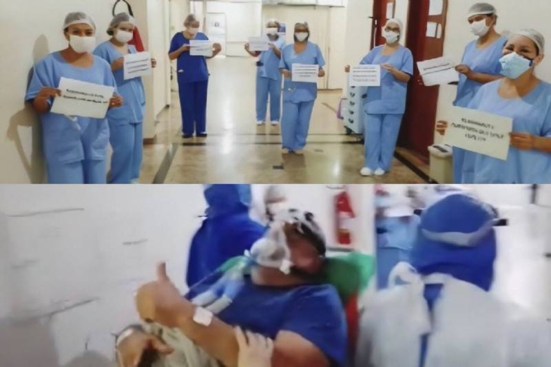  Na UTI, cirurgiÃ£o infectado pela Covid-19 recebe homenagem de profissionais da saÃºde